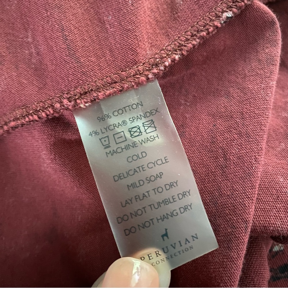 Peruvian Connection Red Abstract Pattern Long Sle… - image 4